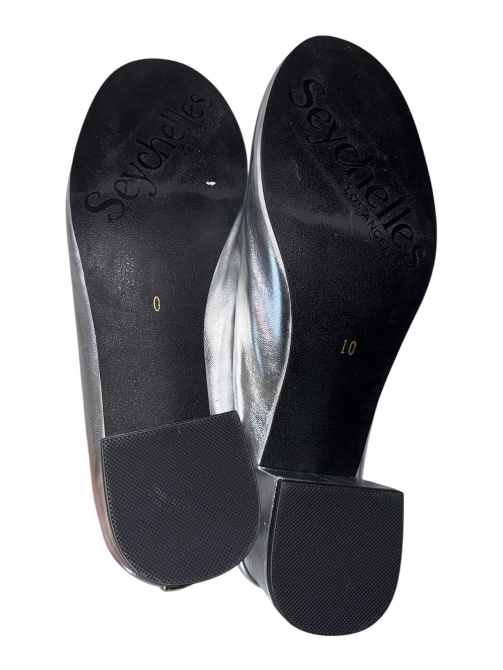 Anthropologie Silver Metallic Mary Jane Block Heel Pumps - Picture 8 of 8